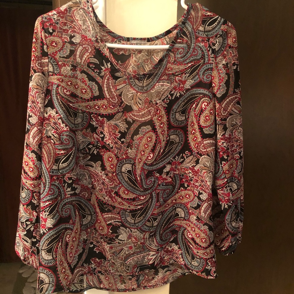Charlotte Russe Paisley Back Detail Blouse